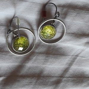 Lia Sophia Earrings Hoops Green